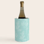 Botanical Cottage Floral Pattern in Pale Teal Wine Chiller Gallery Image 2