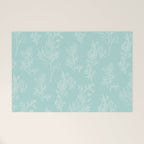 Botanical Cottage Floral Pattern in Pale Teal Welcome Mat Gallery Image 1