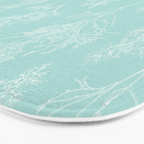 Botanical Cottage Floral Pattern in Pale Teal Bath Mat Gallery Image 3