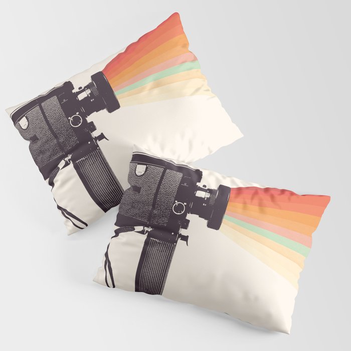 Movie Camera Rainbow Pillow Sham Gallery Image 3