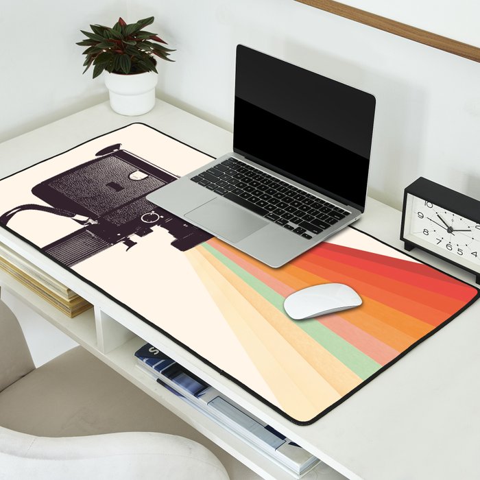 Movie Camera Rainbow Desk Mat Gallery Image 2