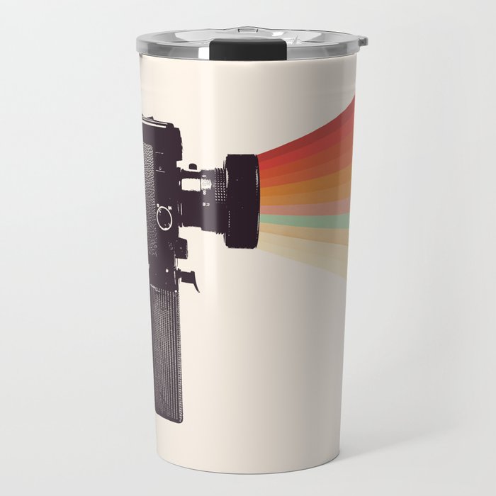 Movie Camera Rainbow Travel Mug Gallery Image 1