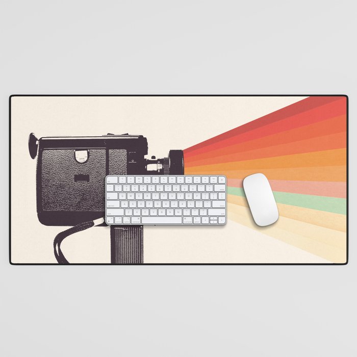 Movie Camera Rainbow Desk Mat Gallery Image 1