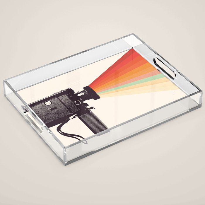 Movie Camera Rainbow Acrylic Tray Gallery Image 1