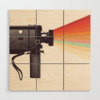 Movie Camera Rainbow Wood Wall Art Gallery Image 1