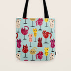 Feline Wine - Cats in Wine Glasses Tote Bag Gallery Image 1
