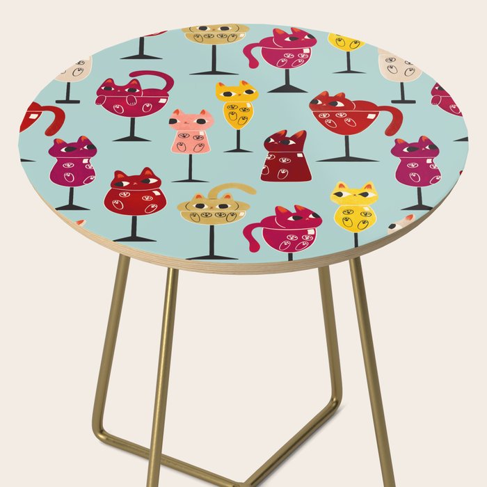Feline Wine - Cats in Wine Glasses Side Table Gallery Image 2
