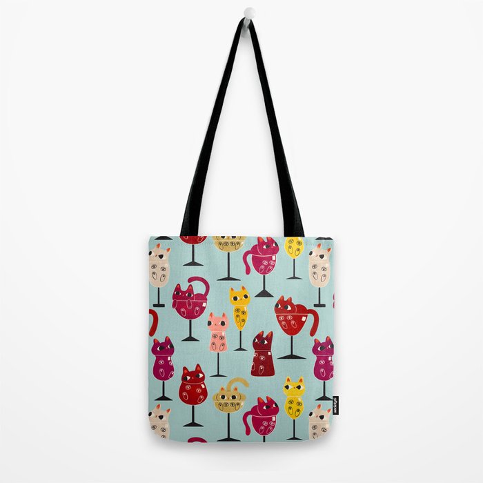 Feline Wine - Cats in Wine Glasses Tote Bag Gallery Image 2