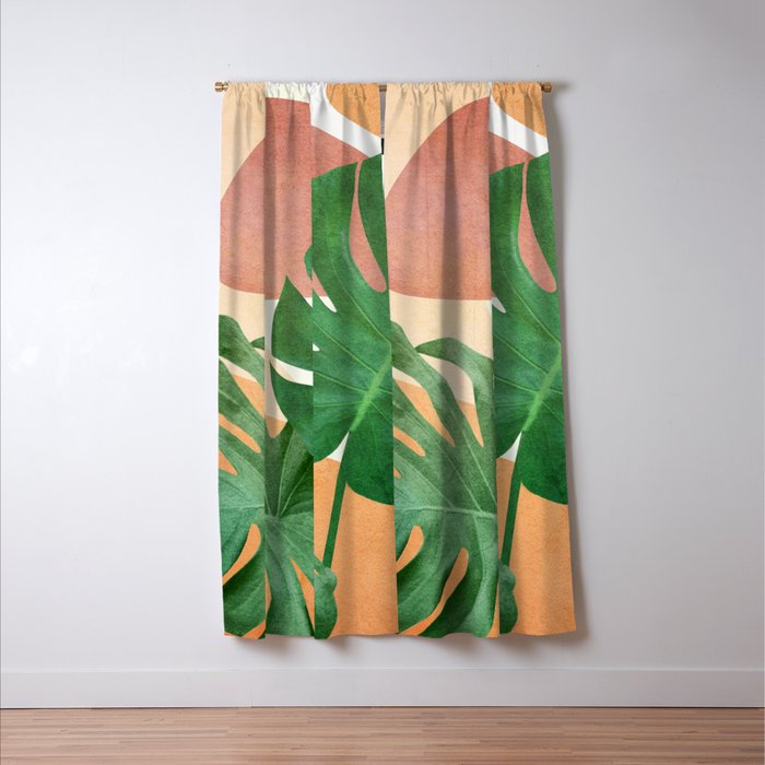Monstera Leaves Window Curtain Gallery Image 3