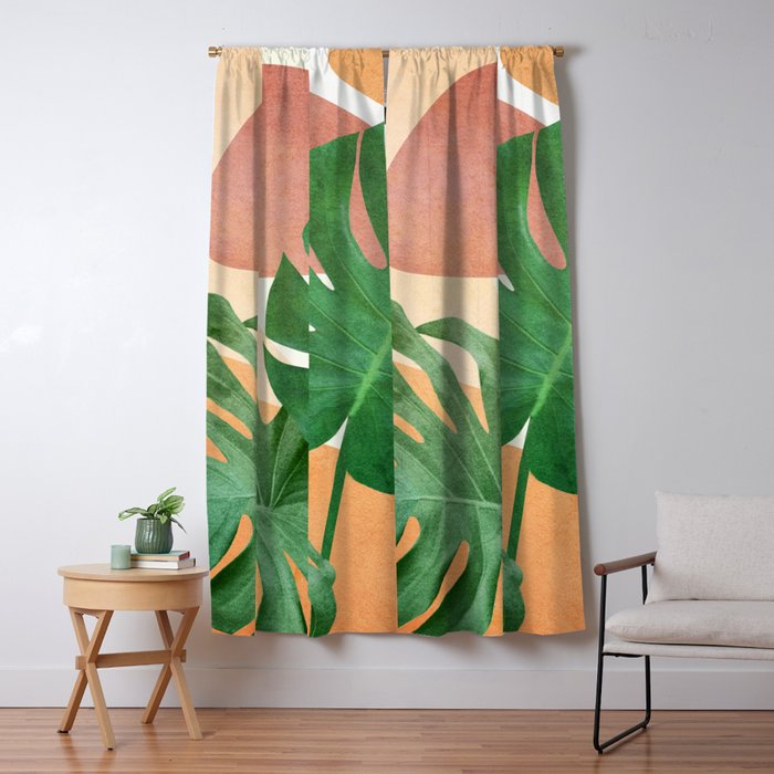 Monstera Leaves Window Curtain Gallery Image 1