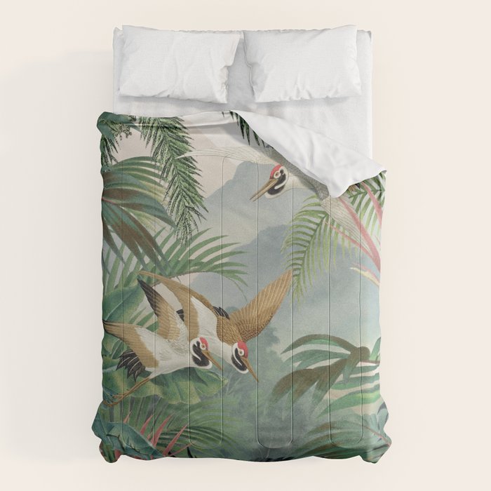 Sarus crane in the forest Comforter Gallery Image 6