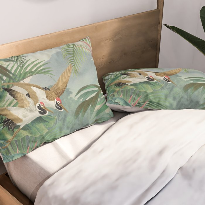 Sarus crane in the forest Pillow Sham Gallery Image 2