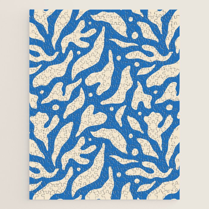 Abstract blue flower petal nature art pattern Jigsaw Puzzle Gallery Image 1