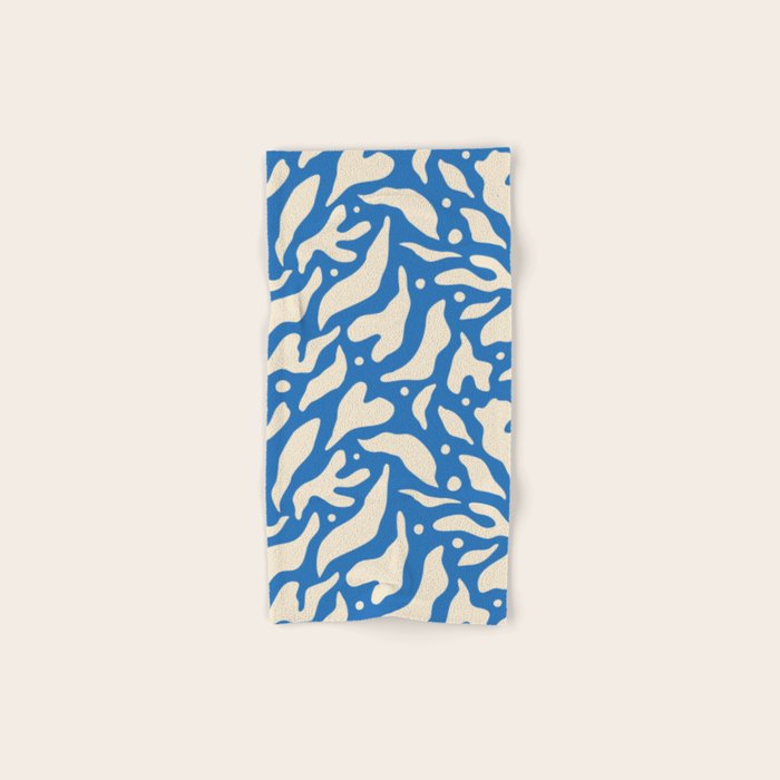 Abstract blue flower petal nature art pattern Bath Towel Gallery Image 1