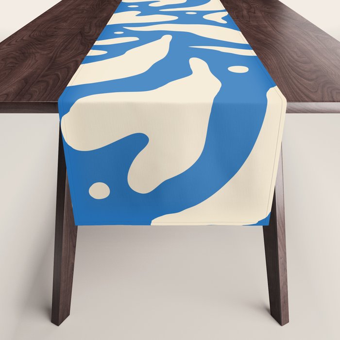 Abstract blue flower petal nature art pattern Table Runner Gallery Image 1