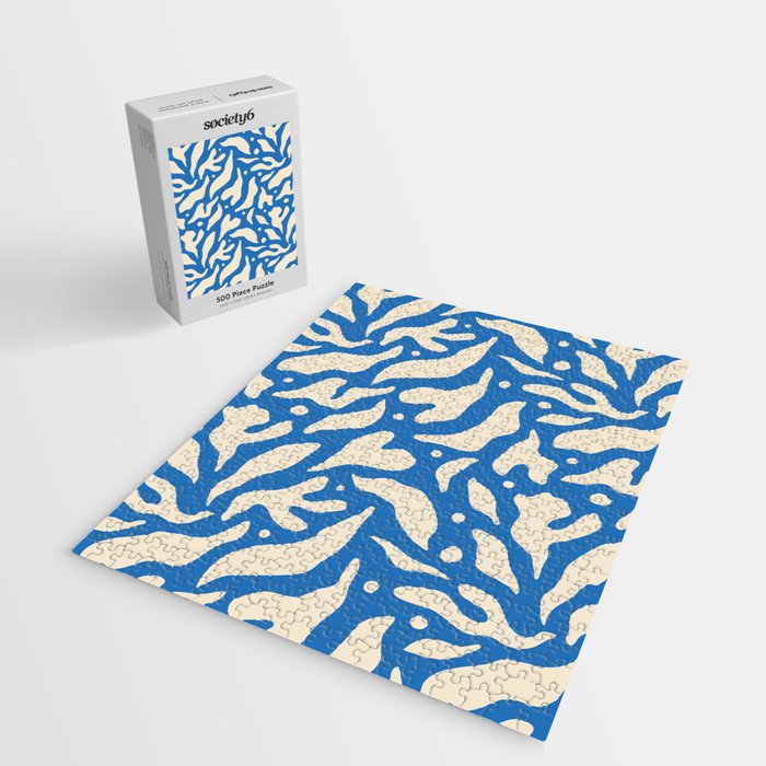 Abstract blue flower petal nature art pattern Jigsaw Puzzle Gallery Image 2