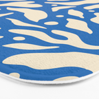 Abstract blue flower petal nature art pattern Bath Mat Gallery Image 3