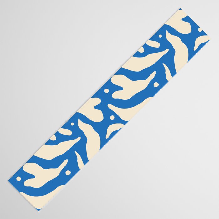 Abstract blue flower petal nature art pattern Table Runner Gallery Image 3