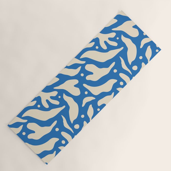 Abstract blue flower petal nature art pattern Yoga Mat Gallery Image 1