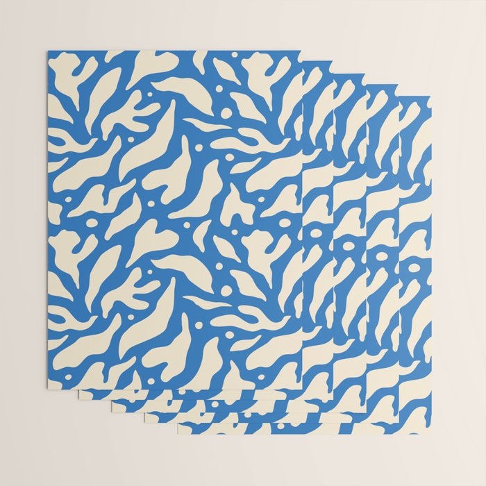 Abstract blue flower petal nature art pattern Wrapping Paper Gallery Image 3