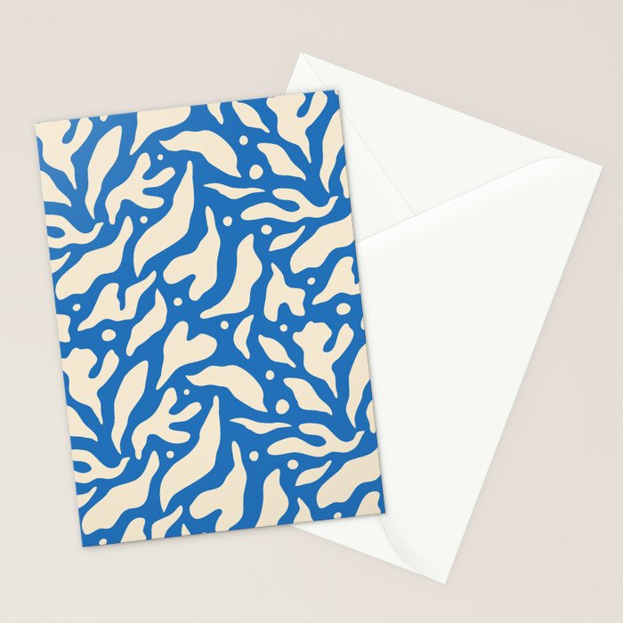 Abstract blue flower petal nature art pattern Stationery Card Gallery Image 2