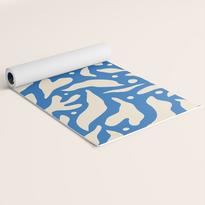 Abstract blue flower petal nature art pattern Yoga Mat Gallery Image 2