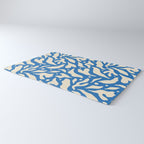 Abstract blue flower petal nature art pattern Rug Gallery Image 3