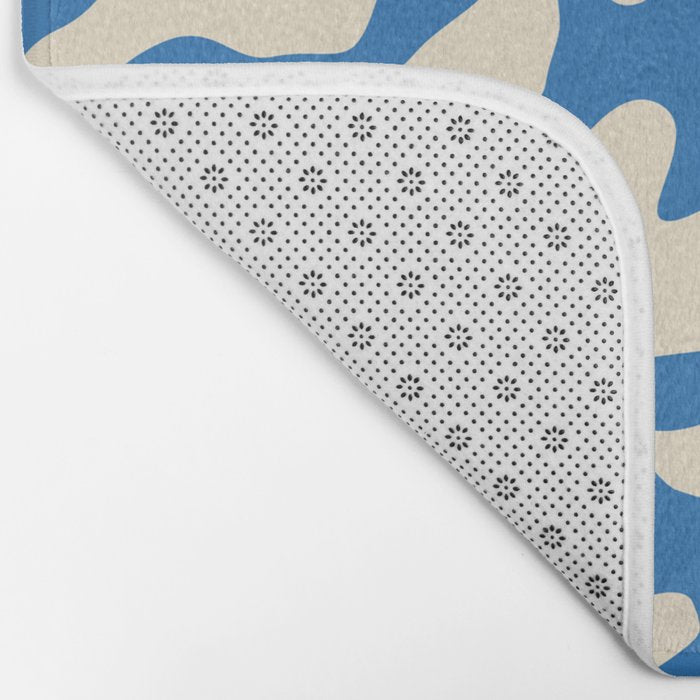 Abstract blue flower petal nature art pattern Bath Mat Gallery Image 2