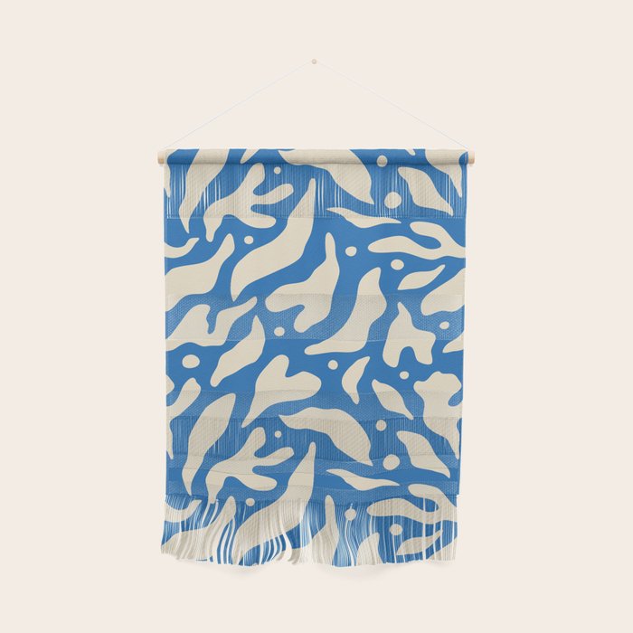 Abstract blue flower petal nature art pattern Wall Hanging Gallery Image 1