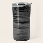 Rocky Pier Lake Erie Cleveland Ohio Black White Coastal Photography Print Travel Mug Gallery Image 1