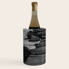 Rocky Pier Lake Erie Cleveland Ohio Black White Coastal Photography Print Wine Chiller Gallery Image 2