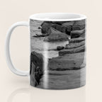 Rocky Pier Lake Erie Cleveland Ohio Black White Coastal Photography Print Coffee Mug Gallery Image 3