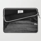 Rocky Pier Lake Erie Cleveland Ohio Black White Coastal Photography Print Laptop Sleeve Gallery Image 2