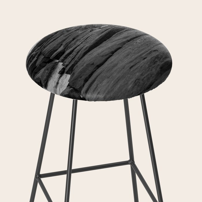 Rocky Pier Lake Erie Cleveland Ohio Black White Coastal Photography Print Stool Gallery Image 2