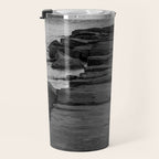 Rocky Pier Lake Erie Cleveland Ohio Black White Coastal Photography Print Travel Mug Gallery Image 3