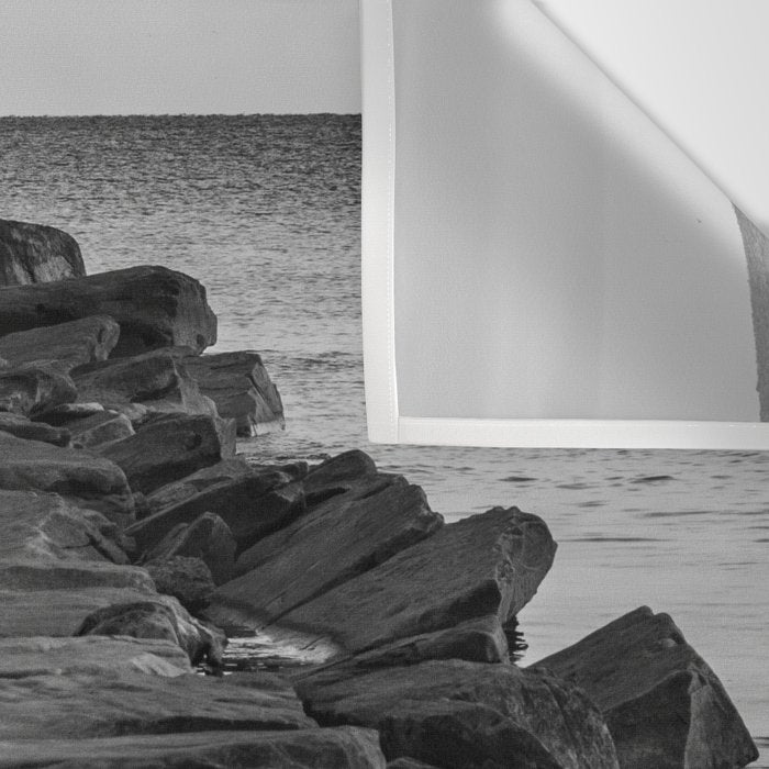Rocky Pier Lake Erie Cleveland Ohio Black White Coastal Photography Print Wall Tapestry Gallery Image 3