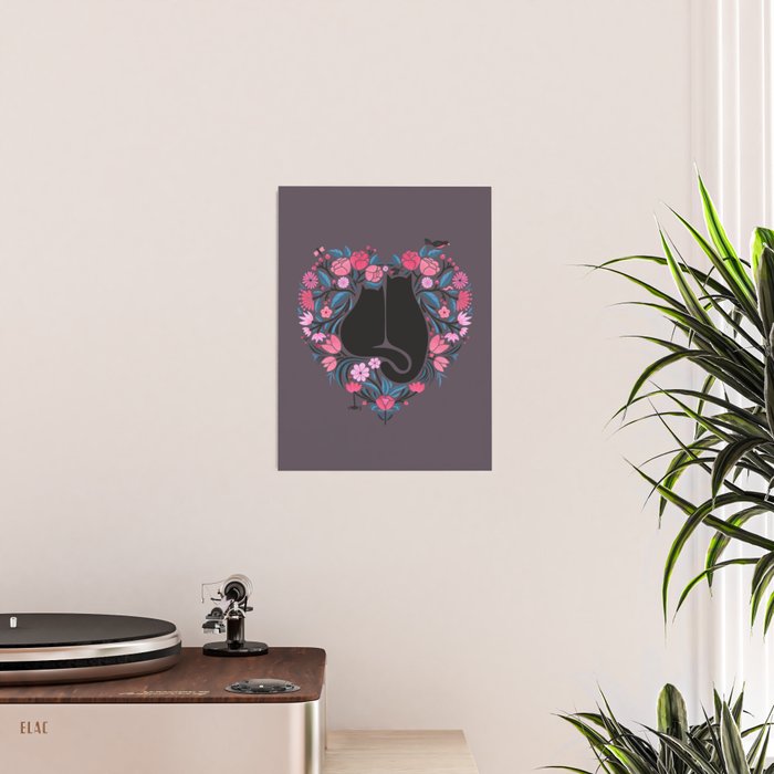 I Heart Cats and Flowers Poster Gallery Image 2