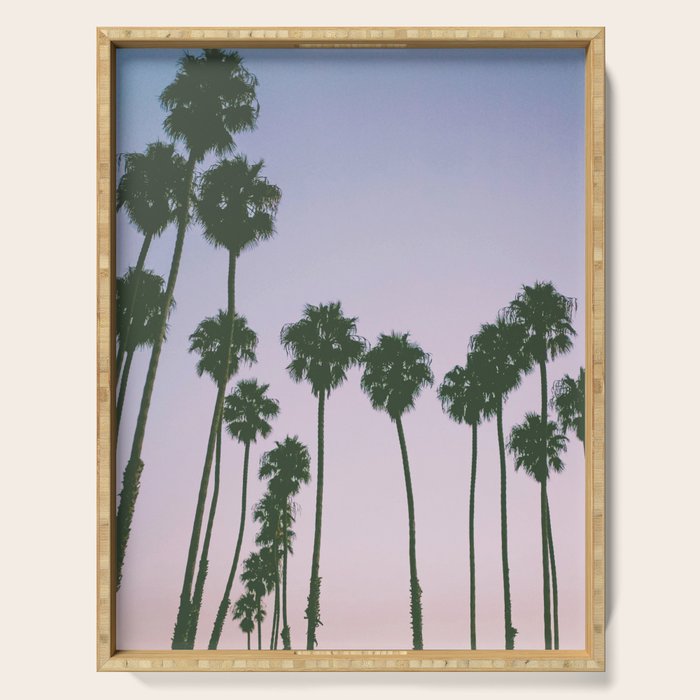 palm trees sunset iii Serving Tray Gallery Image 1