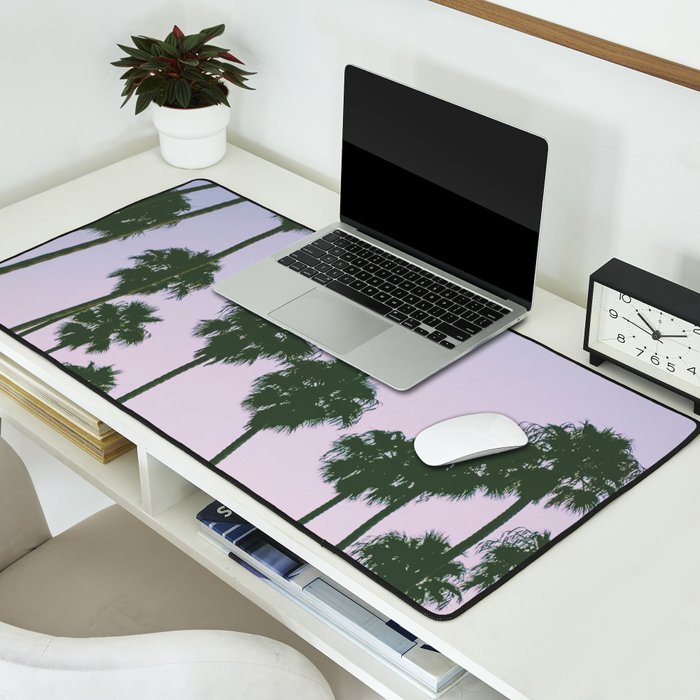 palm trees sunset iii Desk Mat Gallery Image 2