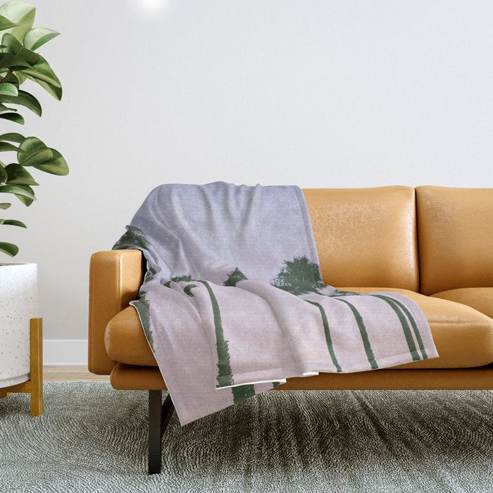 palm trees sunset iii Throw Blanket Gallery Image 1