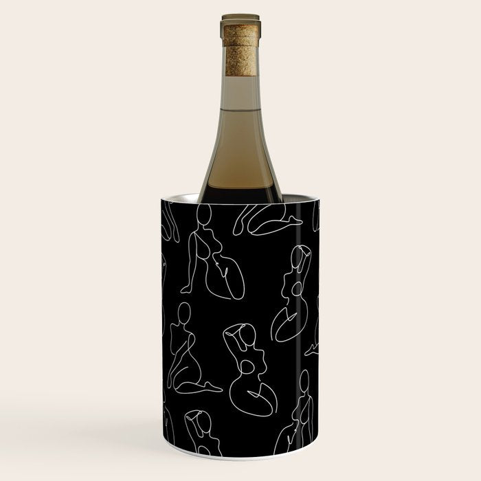 Full Body Girls in line black pattern Wine Chiller Gallery Image 3