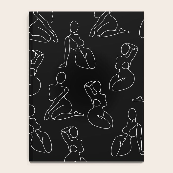 Full Body Girls in line black pattern Notebook Gallery Image 4
