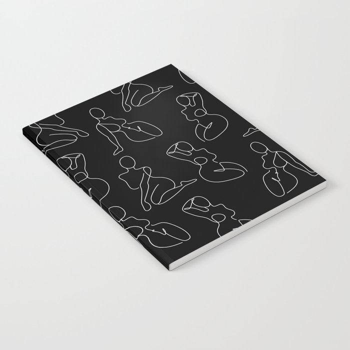 Full Body Girls in line black pattern Notebook Gallery Image 1