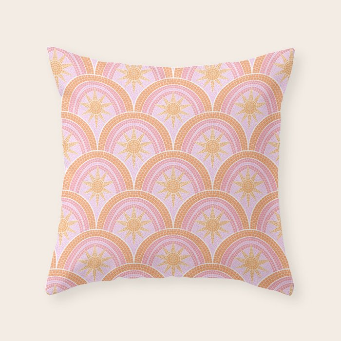 Bohemian Sunburst Mosaic Throw Pillow Gallery Image 6