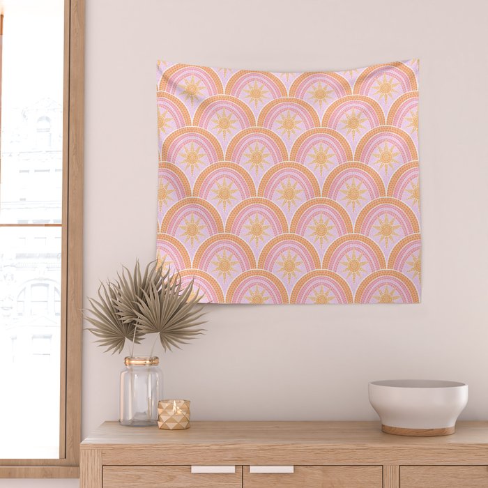 Bohemian Sunburst Mosaic Wall Tapestry Gallery Image 2