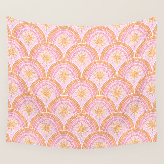 Bohemian Sunburst Mosaic Wall Tapestry Gallery Image 4