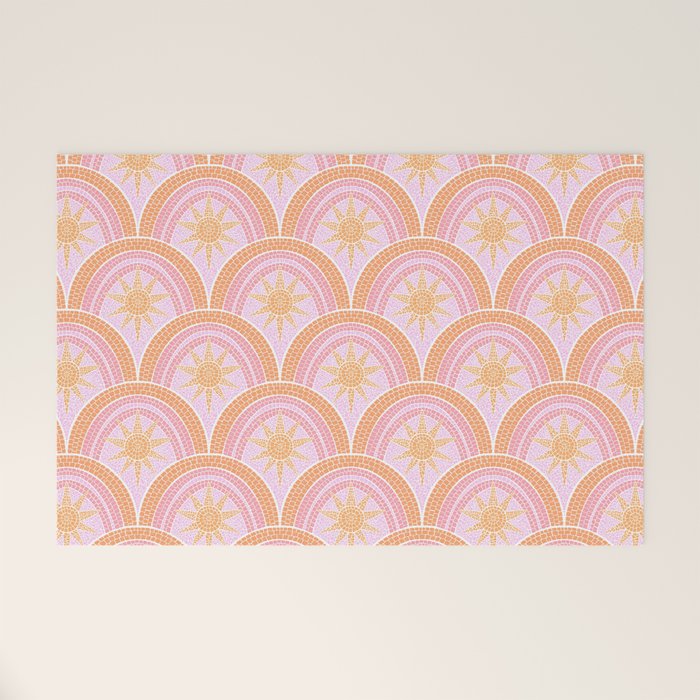 Bohemian Sunburst Mosaic Welcome Mat Gallery Image 1