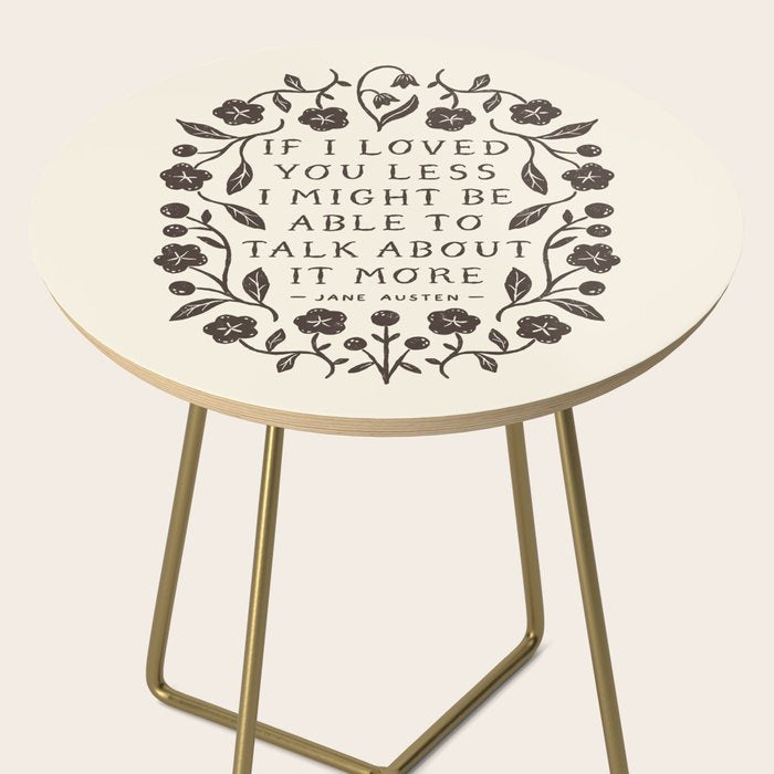 Emma 'If I Loved You Less' Quote Side Table Gallery Image 2