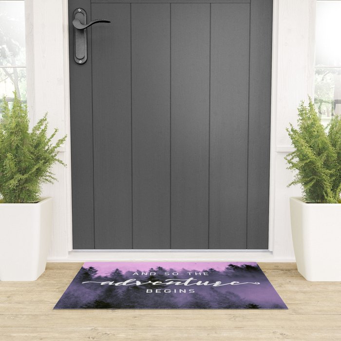 And So The Adventure Begins Pink Forest Welcome Mat Gallery Image 3