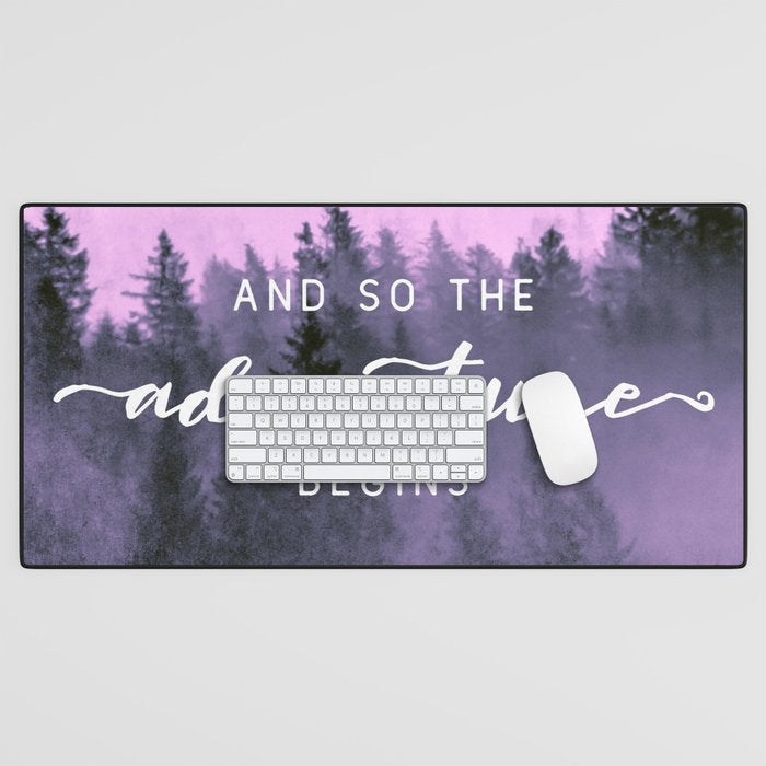 And So The Adventure Begins Pink Forest Desk Mat Gallery Image 1
